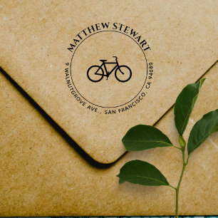 Modernes Fahrrad Elegante Textspezifische Rücksend Permastempel
