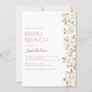 Modernes Fall Floral Bridal Brunch Brautparty Einladung