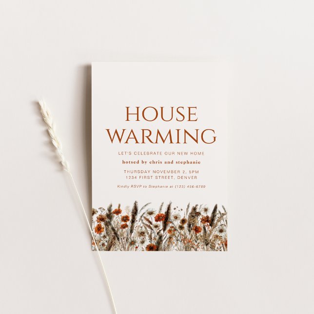 Modernes Fall Housewarming Party laden ein Einladung (Von Creator hochgeladen)