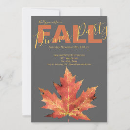 Modernes Fall Orange Gray Dinner Party Einladung