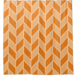 Modernes Fall Orange Herringbone Zickzack Muster Duschvorhang