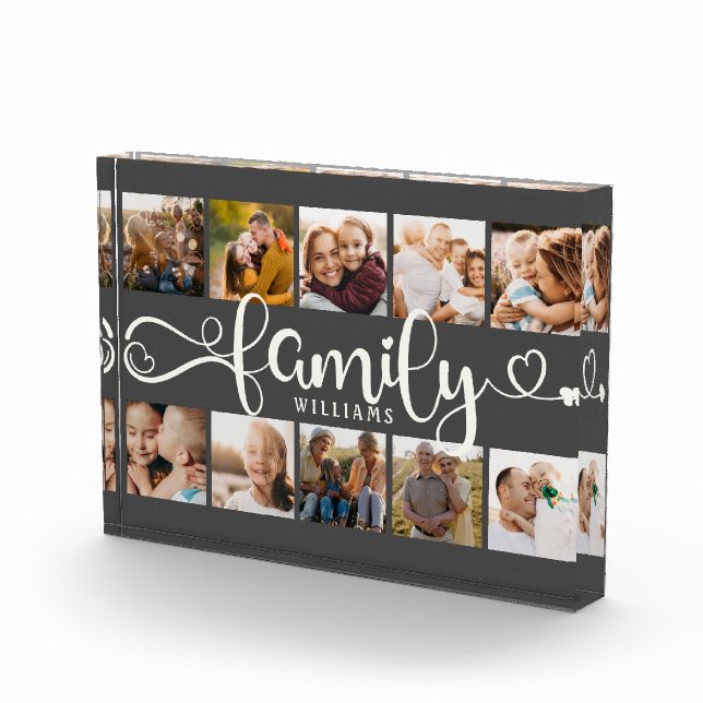 Modernes, familiäres Skript Collage Chic 10-Foto-B Fotoblock (Rechts)