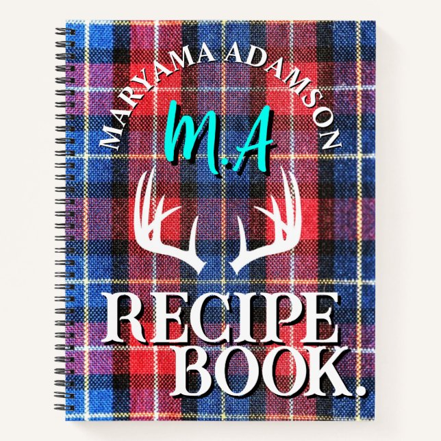 Modernes Familienrezeptbuch. | Rustic Buffalo Kari Notizbuch (Vorderseite)