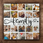 Modernes Familienskript 20 Foto Collage Chic Spaß Puzzle<br><div class="desc">Modernes,  benutzerdefiniertes Collage Puzzle mit Platz für 20 Fotos rund um ein trendiges Wirbles Skript lesen FAMILY und Ihren individuelle Name unten.</div>