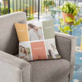 Modernes Family Collage Foto | Glückliches Ernteda Kissen