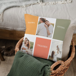 Modernes Family Collage Foto | Glückliches Ernteda Kissen