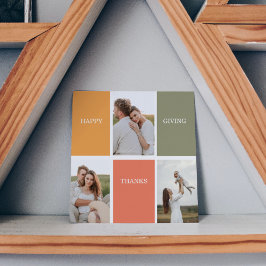 Modernes Family Collage Foto | Glückliches Ernteda Magnetkarte