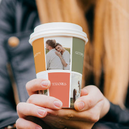 Modernes Family Collage Foto | Glückliches Ernteda Pappbecher