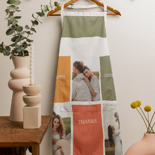 Modernes Family Collage Foto Glückliches Ernteda Schürze