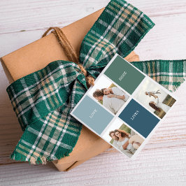 Modernes Family Collage Foto | Liebe leben hier Geschenkanhänger