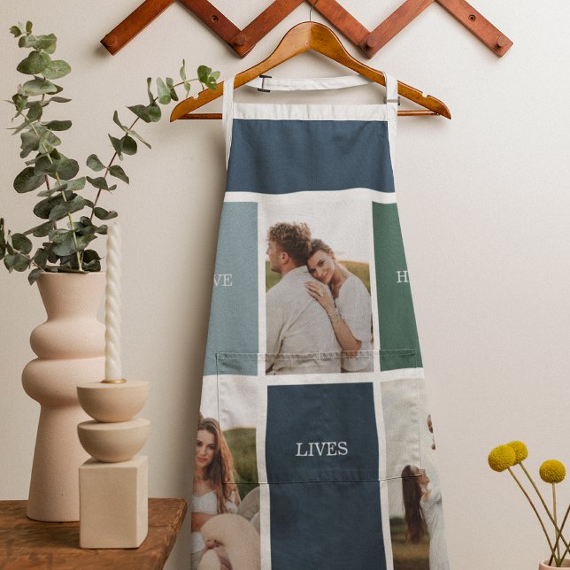 Modernes Family Collage Foto | Liebe leben hier Schürze (Von Creator hochgeladen)