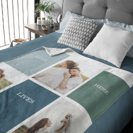 Modernes Family Collage Foto | Liebe leben hier Sherpadecke