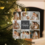 Modernes Family Collage Foto & Personalisierte Ges Keramikornament<br><div class="desc">Modernes Family Collage Foto & Personalisierte Geschenke</div>