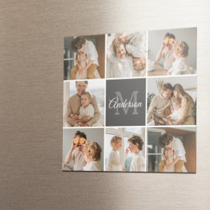 Modernes Family Collage Foto & Personalisierte Ges Magnet