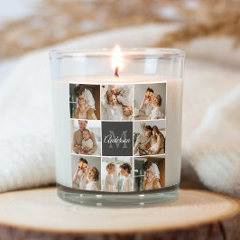 Modernes Family Collage Foto & Personalisierte Ges Quadratischer Aufkleber