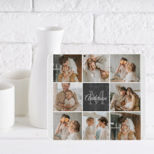 Modernes Family Collage Foto & Personalisierte Ges Schneidebrett