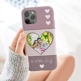 Modernes FAMILY Foto Memory Script Herz mit Namen Case-Mate iPhone 14 Pro Max Hülle