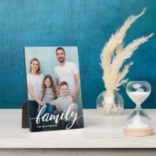 Modernes Family Script-Foto Fotoplatte
