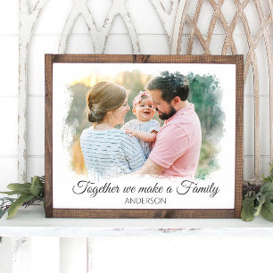 Modernes FAMILY Watercolor-Foto Poster