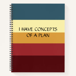 Modernes Farbblock Horizontales Streifen Grünes Mo Notizbuch