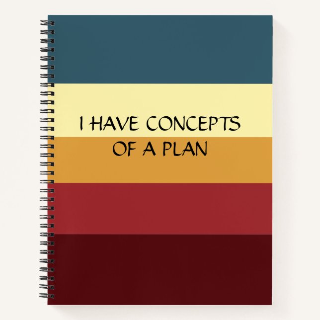 Modernes Farbblock Horizontales Streifen Grünes Mo Notizbuch (Vorderseite)