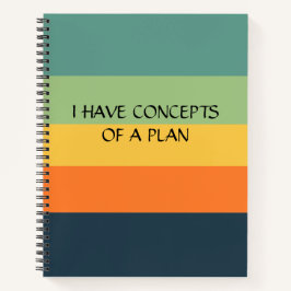 Modernes Farbblock Horizontales Streifen Grünes Mo Notizbuch