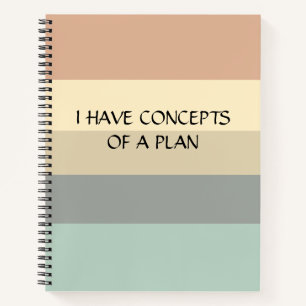 Modernes Farbblock Horizontales Streifen Grünes Mo Notizbuch