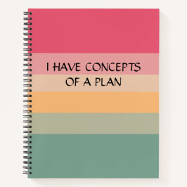 Modernes Farbblock Horizontales Streifen rosa Mono Notizbuch