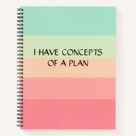 Modernes Farbblock Horizontales Streifen rosa Mono Notizbuch