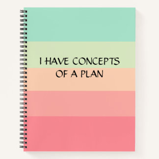 Modernes Farbblock Horizontales Streifen rosa Mono Notizbuch