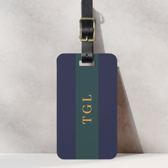 Modernes Farbblock - kundenspezifisches Monogramm- Gepäckanhänger (Von Creator hochgeladen)