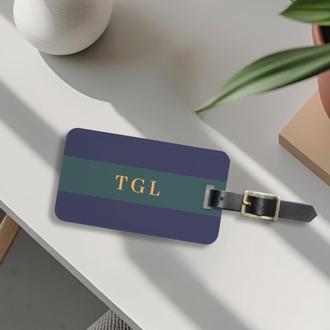 Modernes Farbblock - kundenspezifisches Monogramm- Gepäckanhänger (Von Creator hochgeladen)