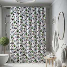 Modernes, farbenfroh gestanztes Blume-Muster Duschvorhang