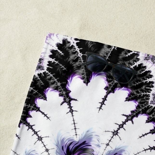 Modernes, farbenfroh glänzendes Fraktal Strandtuch (Beispiel)