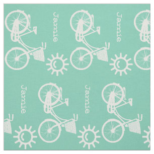 Modernes, farbenfroh-sonniges Fahrrad Personalisie Stoff