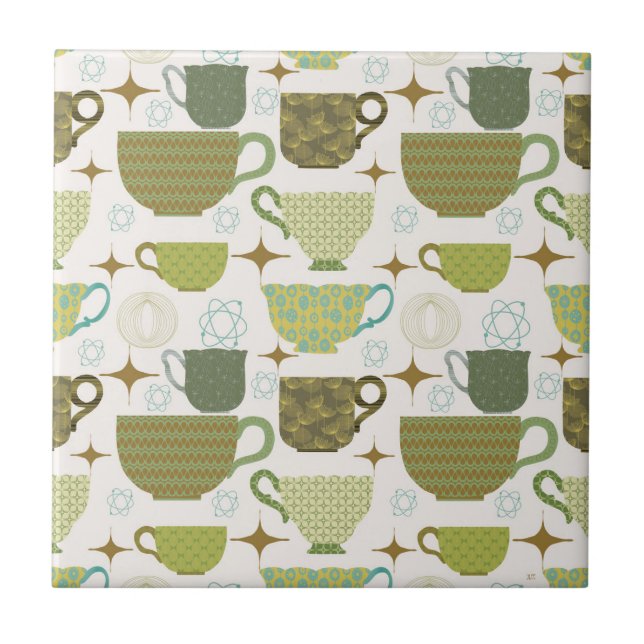 Modernes, farbenfrohe Teacup aus dem Mittelalter Fliese (Vorderseite)