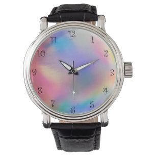 Modernes farbenfroher Regenbogen Galaxie Armbanduhr