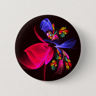 Modernes, farbenfrohes Abstraktes Kunstmuster #06 Button