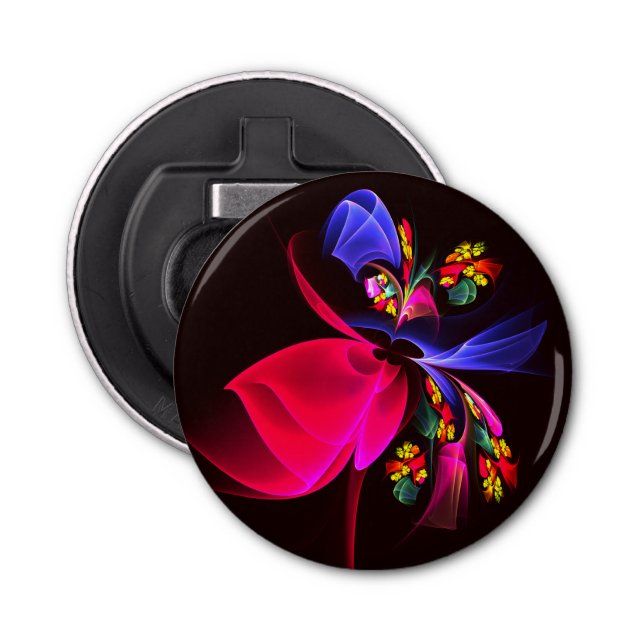 Modernes, farbenfrohes Abstraktes Kunstmuster #06 Flaschenöffner (Vorderseite)