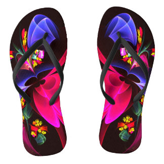 Modernes, farbenfrohes Abstraktes Kunstmuster #06 Flip Flops