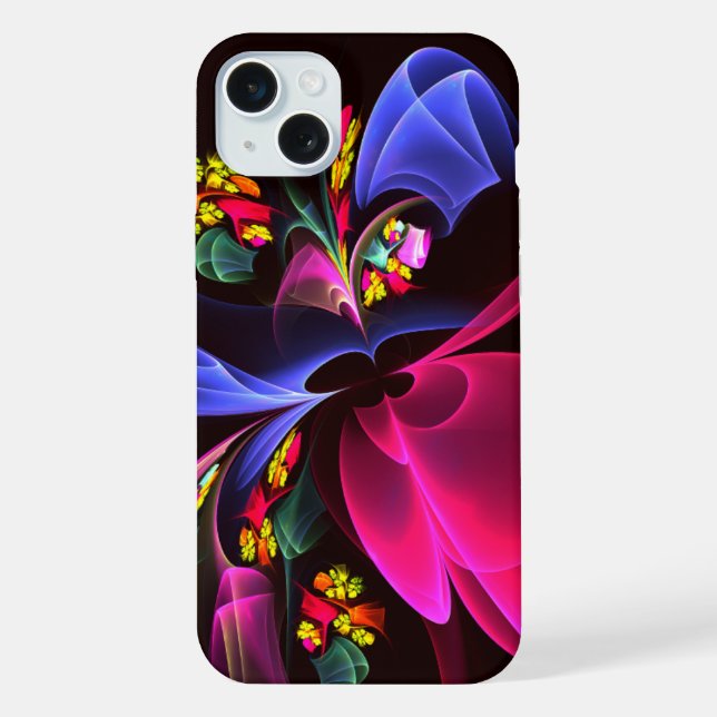 Modernes, farbenfrohes Abstraktes Kunstmuster #06 iPhone Hülle (Rückseite)
