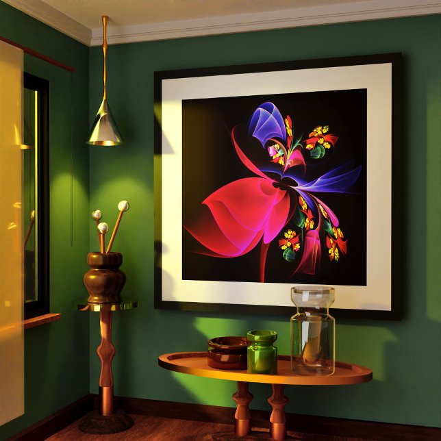 Modernes, farbenfrohes Abstraktes Kunstmuster #06 Poster (Modern Colorful Floral Abstract Art Pattern #06 Poster)