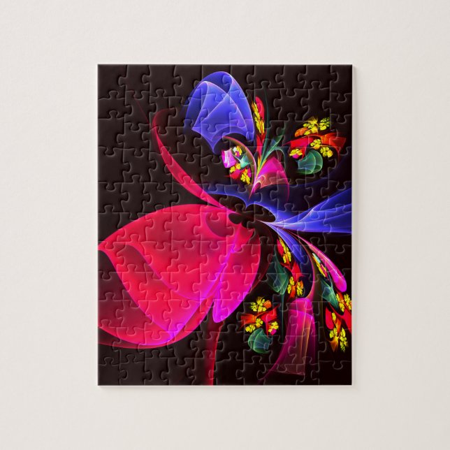 Modernes, farbenfrohes Abstraktes Kunstmuster #06 Puzzle (Vertikal)