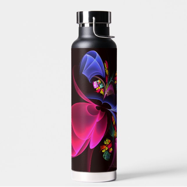 Modernes, farbenfrohes Abstraktes Kunstmuster #06 Trinkflasche (Links)