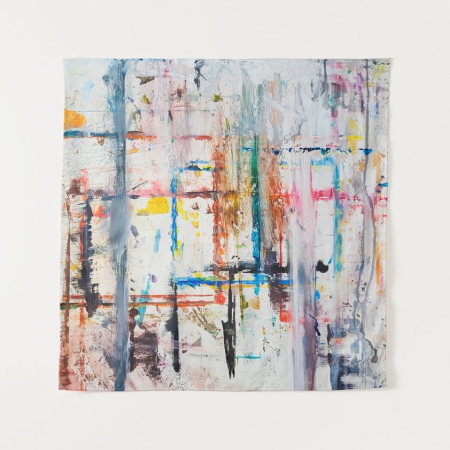 Modernes, farbenfrohes Ambiente.Kunst, zeitgenössi Wandteppich (Vorderseite)