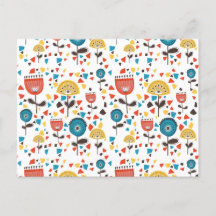 Modernes, farbenfrohes Blumenmuster aus dem Mittel