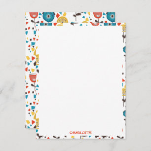 Modernes, farbenfrohes Blumenmuster aus dem Mittel Mitteilungskarte