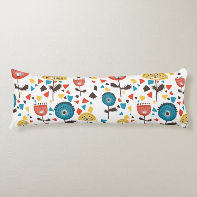 Modernes, farbenfrohes Blumenmuster aus dem Mittel Seitenschläferkissen (Vorderseite)