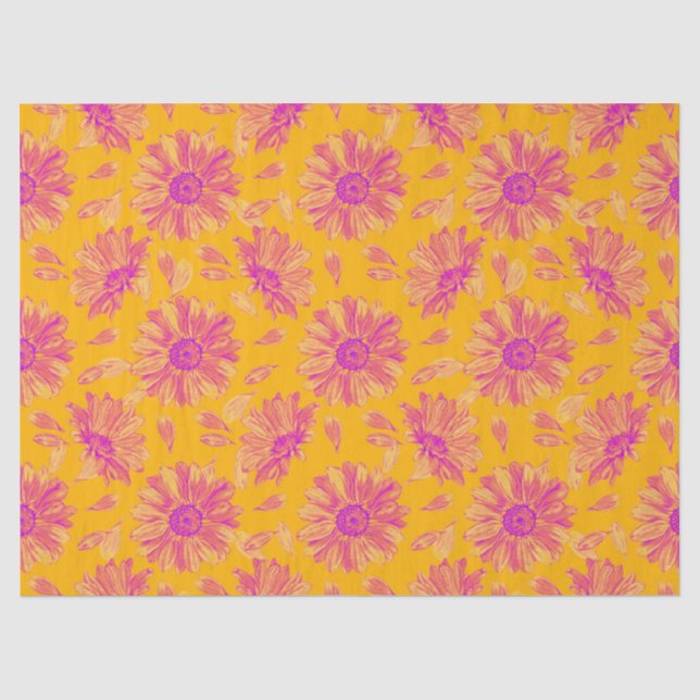 Modernes, farbenfrohes, florales Muster Seidenpapier (Vorderseite)