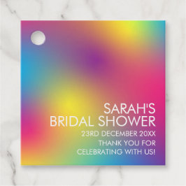 Modernes farbenfrohes, holografisches Brautparty Geschenkanhänger